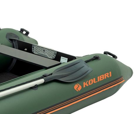 Надувная лодка Колибри КМ-360Д Профи (Kolibri KM-360D) моторная килевая алюминиевый пайол, зелёная