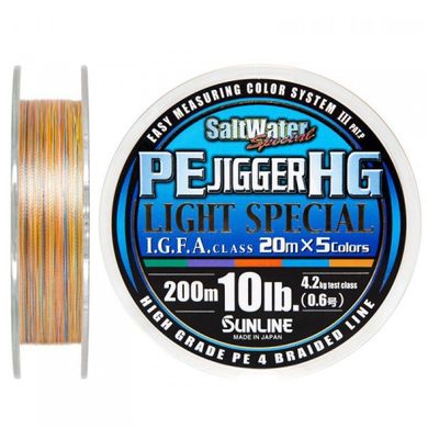Шнур Sunline PE Jigger HG Light Special 200 m 0.128 mm 10 LB (1658.03.91 60091400)