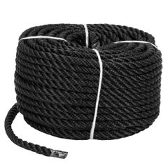 Веревка Polyester 3 strand rope 10mm*30m black