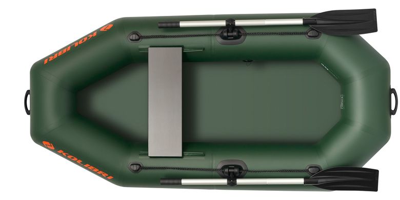 Надувная лодка Колибри К-210 (Kolibri K-210) гребная без настила, зелёная