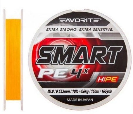 Шнур Favorite Smart PE 4x 150 m #0.6/0.132 mm 4 kg оранжевый (1693.10.15)
