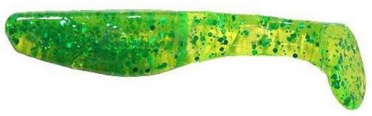 Виброхвост Manns Predator 3 CHGBF прозрачно-зеленый, цветные блестки М-066-CHGBF