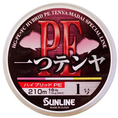 Шнур Sunline Hitotsu Tenya PE 210 m 0.181 mm 7.5 kg (1658.01.98 60091746)