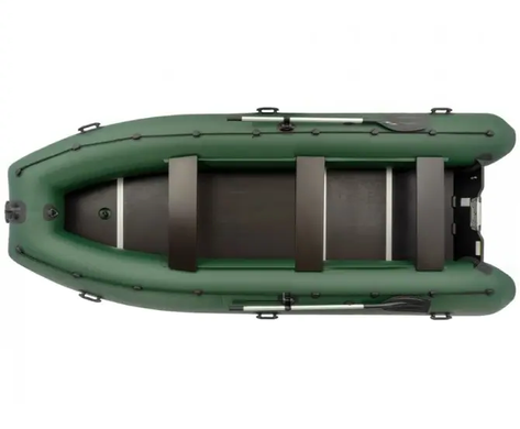 Надувная лодка Колибри КМ-450ДСЛ (Kolibri KM-450DSL) моторная килевая фанерный пайол, зелёная