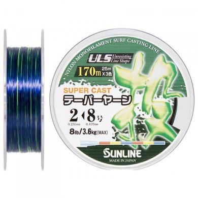 Леска Sunline New Tapered Line 170 м конусная 3 Colors 0.235 мм>0.47 мм