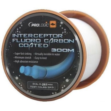 Флюорокарбон Prologic Interceptor Fluoro Carbon Coated 300 m 10 lbs 5 kg 0.261 mm белый (1846.02.94)