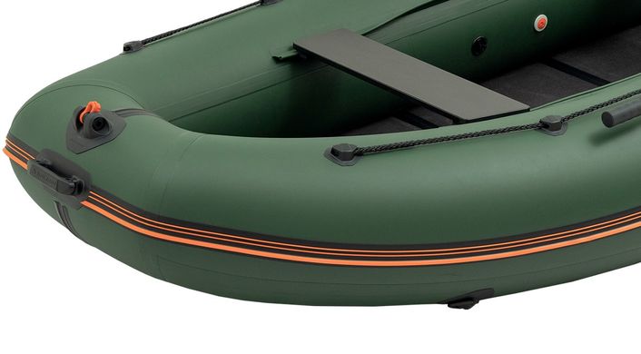 Надувная лодка Колибри КМ-300ДЛ (Kolibri KM-300DL) моторная килевая слань-книжка, зелёная