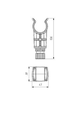 Фиксатор для трубы и весла 32-35 мм FASTEN (Oh032)