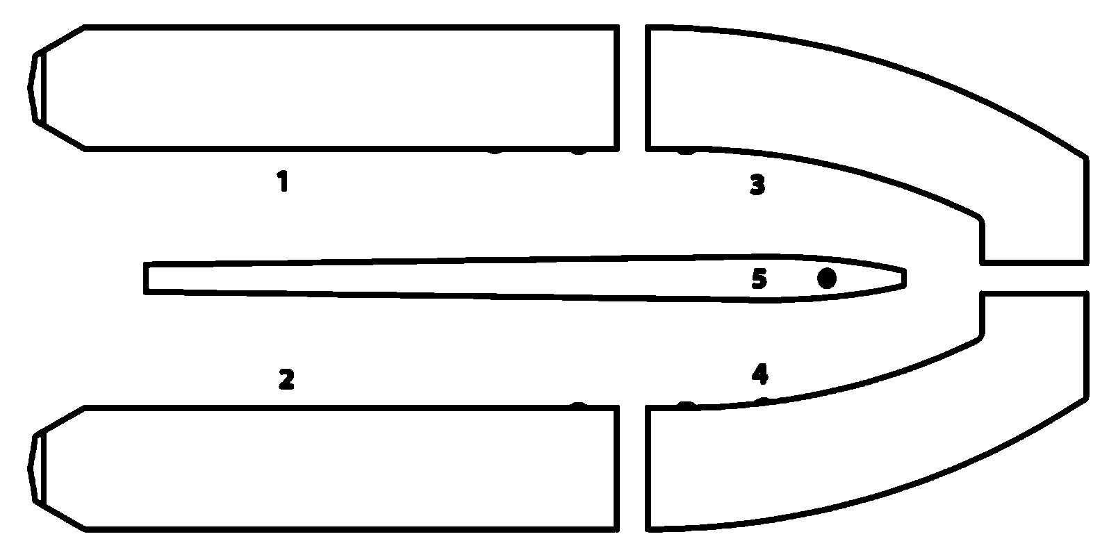 Отсеки лодки Колибри KM-450DSL серии Sea Line