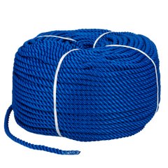 Веревка Polyester 3 strand rope 12 мм 200 м синяя