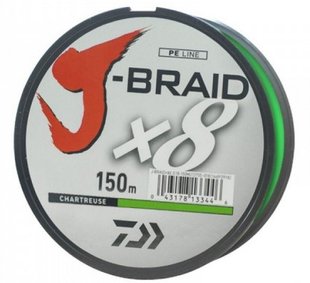 Шнур Daiwa J-Braid X8 0.16 mm 150 m chartreuse (12750-016)