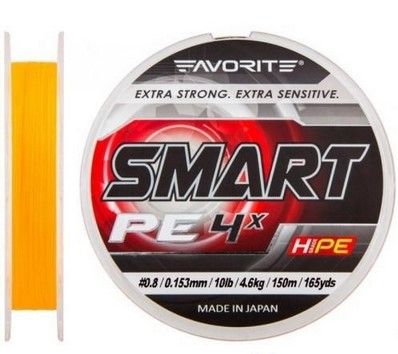 Шнур Favorite Smart PE 4x 150 m #0.5/0.117 mm 3.6 kg оранжевый (1693.10.40)
