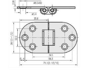 Петля RYE STAMPED HINGES 71х38mm (HF05-262)