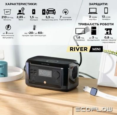 Зарядная станция EcoFlow RIVER mini (210 Вт·ч)