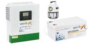 Комплект гибридный инвертор Weekender PRSW-3500TC DC 24V и аккумулятор 200Ah