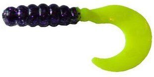 Силикон Big Bite Baits Fat Grub 2" Purple Glitter/Opaque Chartreuse 10 шт (1838.02.37)