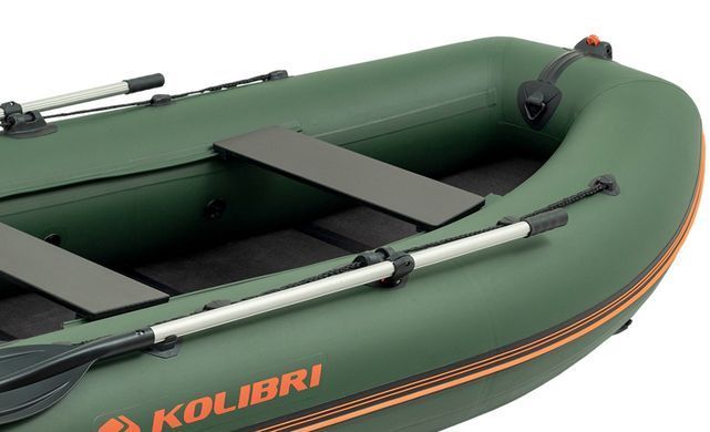 Надувная лодка Колибри КМ-280ДЛ (Kolibri KM-280DL) моторная килевая слань-книжка, зелёная