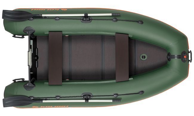 Надувная лодка Колибри КМ-280ДЛ (Kolibri KM-280DL) моторная килевая слань-книжка, зелёная