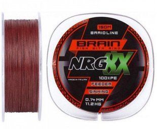 Шнур Brain NRG 8X sinking 200m 0.20mm 16.8kg brown (1858.20.92)