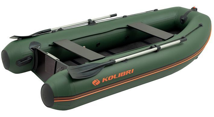Надувная лодка Колибри КМ-300ДЛ (Kolibri KM-300DL) моторная килевая Air-Deck, зелёная