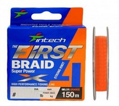 Шнур плетеный Intech First Braid X4 Orange 100m#0.3 6lb/2.72kg (FS0641985)