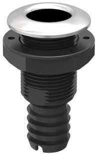 Сливной штуцер с обратным клапаном Seaflo SFTH3 1-1/2&rdquo;, nylon+GF, черный с нержавеючим кольцом (SFTH3-1500-01V)
