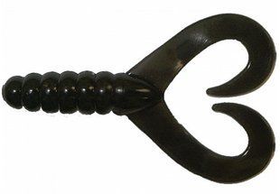 Силикон Big Bite Baits Twin Tail Grub 2" Black 10 шт (1838.01.79)