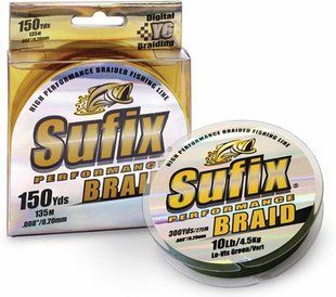 Шнур Sufix Performance Braid 135 m 150 Y 5.4 kg 12 lb Low-Vis Green (DS1CF01193DB1P)