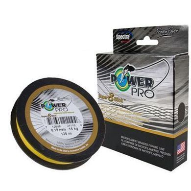 Шнур Power Pro Super 8 Slick 0.13 mm 8 kg 135 m желтый