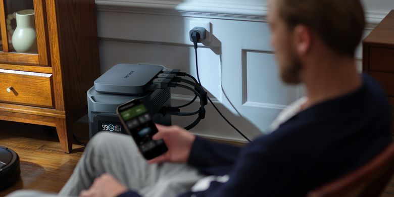 Комплект энергонезависимости EcoFlow PowerStream - микроинвертор 800W + 2 x 400W стационарные солнечные панели