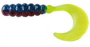 Силикон Big Bite Baits Fat Grub 2" Blue Sparkle/RedSparkle/Chartreuse 10 шт (1838.02.36)