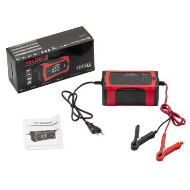 Зарядка HT-RC 10A 12V/24V Battery Charger Car Adaptive Fast Charging Lithium Lifepo4 Lead-Acid (HT-RC 10A RED) фото