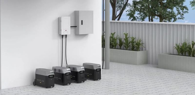 Комплект энергонезависимости EcoFlow PowerStream &ndash; микроинвертор 800W + зарядная станция Delta Pro + 2 x 400W стационарные солнечные панели