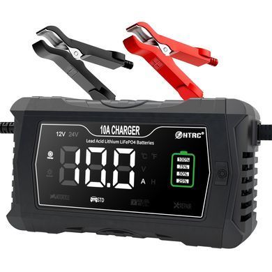 Зарядка HT-RC 10A 12V/24V Battery Charger Car Adaptive Fast Charging Lithium Lifepo4 Lead-Acid (HT-RC 10A BLACK)