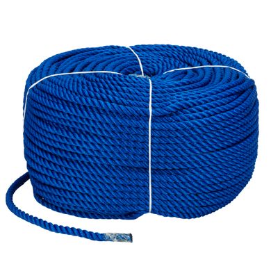 Веревка Polyester 3 strand rope 10 мм 200 м синяя