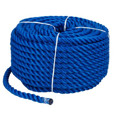 Веревка Polyester 3 strand rope 10 мм 30 м синяя