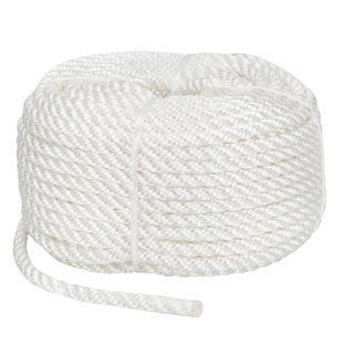 Веревка Polyester 3 strand rope 8 мм 30 м белая