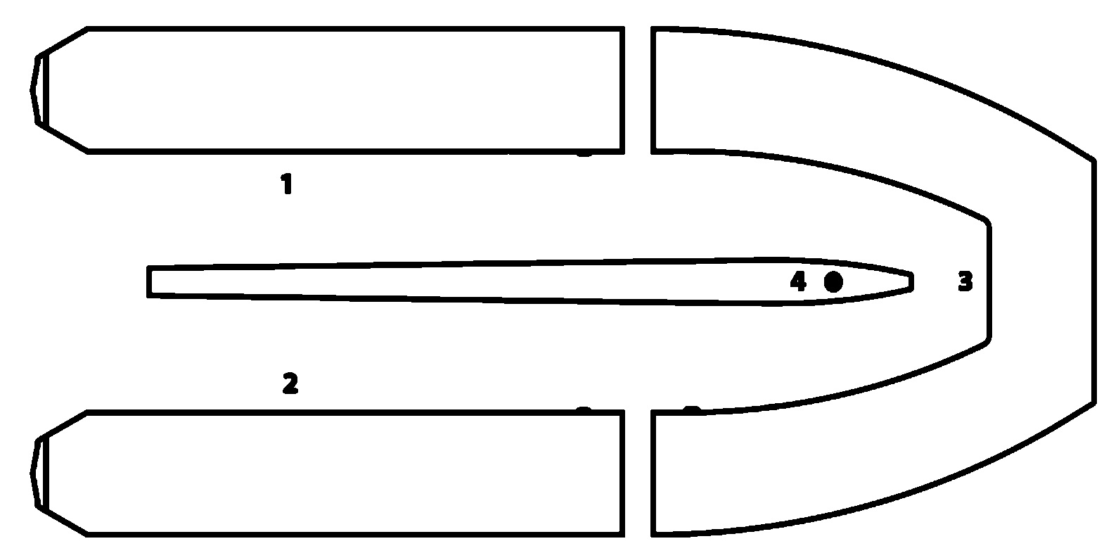 Отсеки лодки Колибри KM-330DSL серии Sea Line